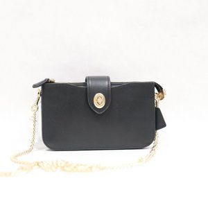 Coach Smooth Leather Turn Lock Crossbody Handbag